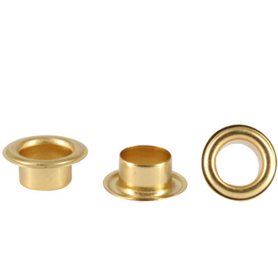 12mm Long Barrell Eyelets with Washers, Gold, 100pcs