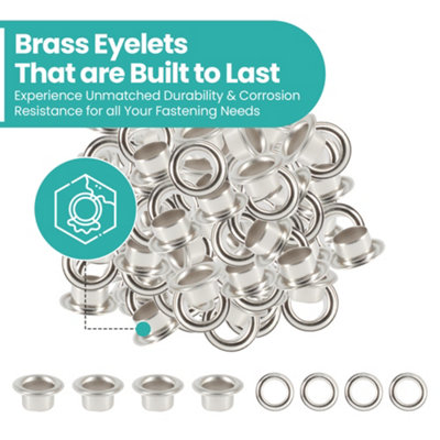 12mm Long Barrell Eyelets with Washers, Silver, 100pcs