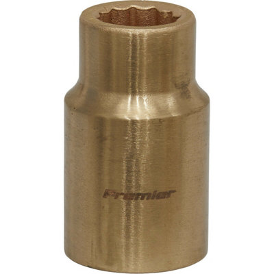 12mm Non-Sparking WallDrive Socket - Durable Beryllium Copper Tool for Safe Use