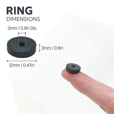 200 Magnetini Ad Anello Ferrite 12x3x3,3mm - Per Hobby, Arti Creative, Modellismo E Sensori