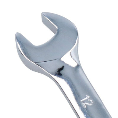 12mm Reversible Cranked Offset Ratchet Combination Spanner Wrench 72 Teeth