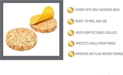 VViViD Self-Adhesive Cork Coasters, 4 Inch Round, 0.08 Inch Thick - Pack Of 30