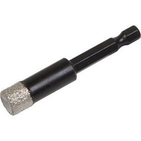 12mm Vacuum Brazed Diamond Drill Bit - Hex Shank - Suitable For Use With Drills