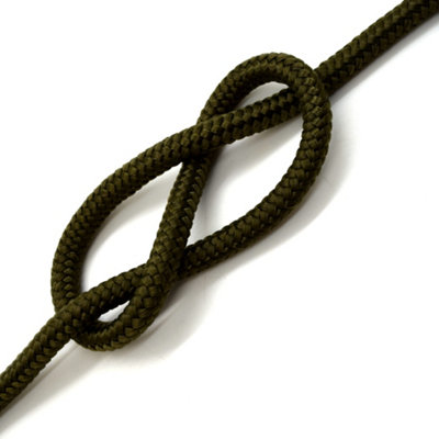 12mm x 100 metres / 328 ft of Olive Green Polypropylene Rope, Solid Braided Poly Rope Cord Twine for Boating, Yachting, Camping