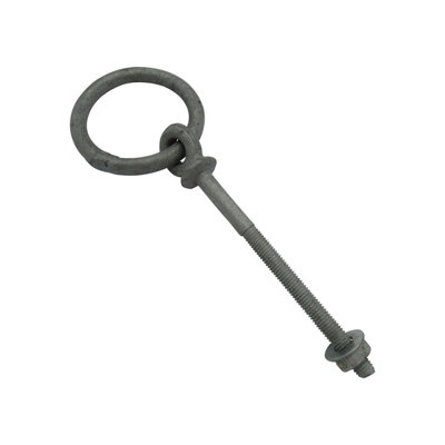12MM X 135MM Galvanised Collared Eyebolt With Ring - Steel Eye Bolt Nut Washer