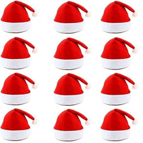 12pack Santa Hats Christmas Party Hats Fancy Dress Christmas Hats