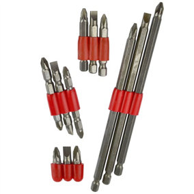 12pc Assorted Power Bit Set Philips, Pozi & Slotted Hex Screwdriver Drill