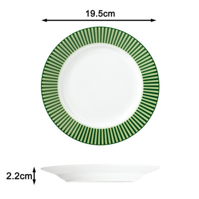 12pc Belmont Green Stripe Dinner Set