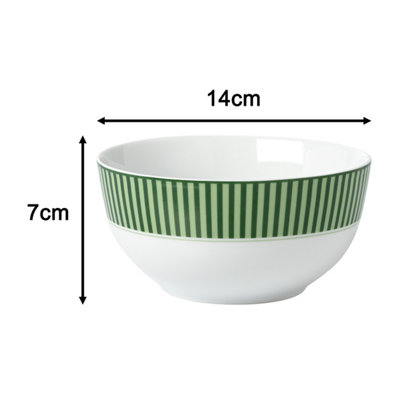 12pc Belmont Green Stripe Dinner Set