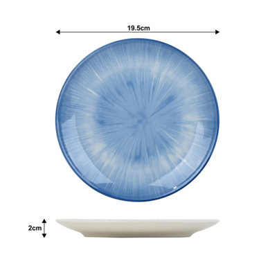 12pc Blue Star Pad Print Dinner Set