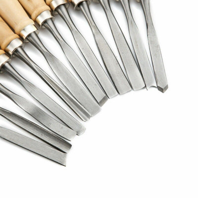 12pc Carving Chisel Tool Set Wood Handle Steel Blade Safety Hobby ...