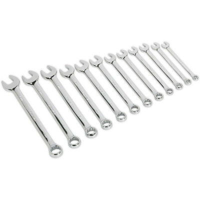 12pc Combination Hand Spanner Set - 8 to 19mm Metric 12 Point Socket ...