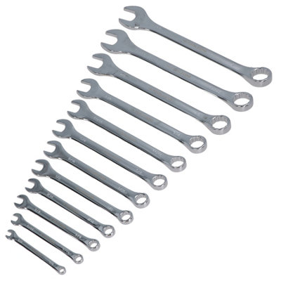 12pc Combination Spanner Set AF Imperial 1/4in to 1in Monkey Pipe Wrench