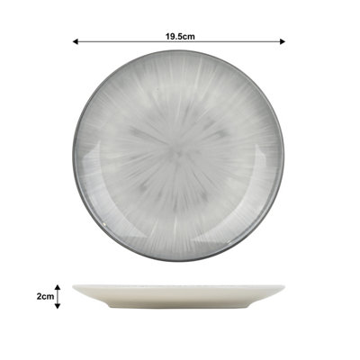 12pc Grey Star Pad Print Dinner Set