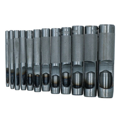 13-Piece Hollow Punch Set – 3/16" To 1-3/8" (5-35mm) For Gaskets, Leather, Fabric