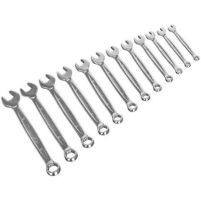 12pc OFFSET / ANGLED Combination Spanner Set - 6 Point Metric Socket Nut Ring