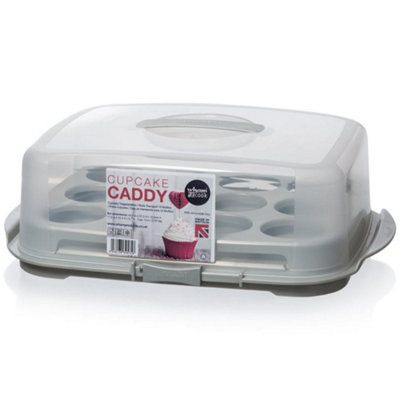 12pc Plastic Cupcake Cake Box Carrier Storage Container with Handle