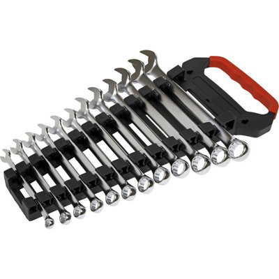 12pc PREMIUM Combination Spanner Set - ANTI-SLIP Open End 12 Point Metric Socket