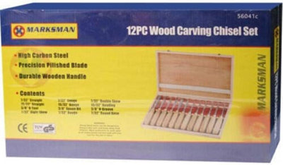 12Pc Pro Wood Chisel Carving Carpenter Tool Set Case Diy Wooden Professional