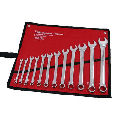 12PC SPANNER SET COMBINATION IMPERIAL AF 1/4 To 7/8
