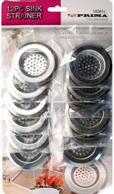 12pc Stainless Steel Sink Strainer Kitchen Drain Replacement Drainer Bathroom