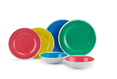 12pc Summer Mix Match Melamine-(Strong Plastic)