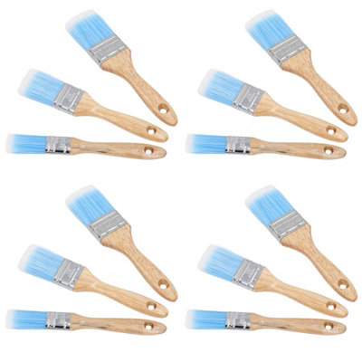 12pc Synthetic Paint Painting Brush Set Decorating Brushes