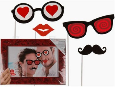 12Pc Valentines Day Photo Booth Props Mustache On A Stick Xmas Lips Heart Party Fun