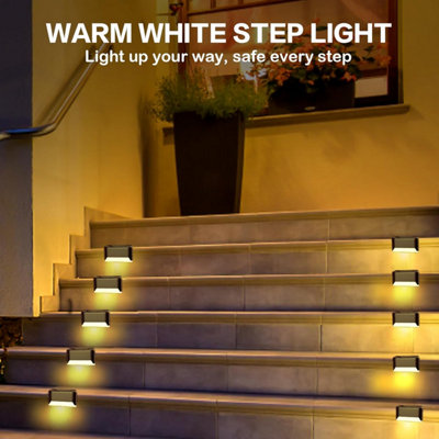 12Pc Waterproof Solar Step Lights for Outdoor Stairs, Deck, Railing ...