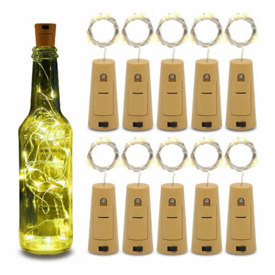 12Pcs 2M LED Bottle Fairy String Lights Battery Cork Shaped Christmas Wedding Party