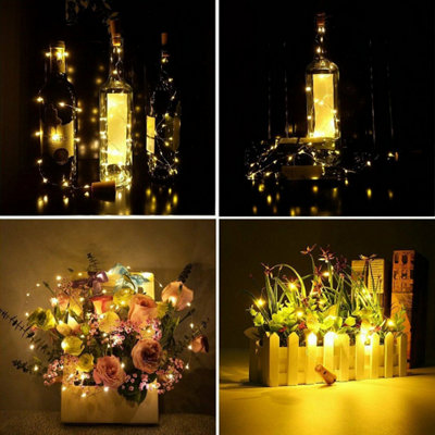 12Pcs 2M LED Bottle Fairy String Lights Battery Cork Shaped Christmas Wedding Party