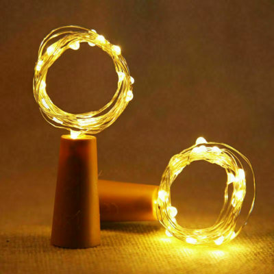 12Pcs 2M LED Bottle Fairy String Lights Battery Cork Shaped Christmas Wedding Party - 3