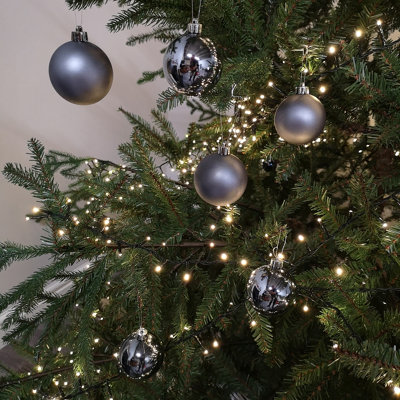 12pcs 6cm Assorted Shatterproof Baubles Christmas Decoration in Blue Stone Price Comparisons | Compare The Build