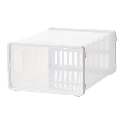 12Pcs Dustproof Plastic Shoe Storage Box Stackable Rectangular Shoe Box in White - 3