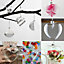 12Pcs Heart Transparent Glass Hanging Christmas Baubles Wedding Decorations 9cm