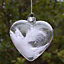12Pcs Heart Transparent Glass Hanging Christmas Baubles Wedding Decorations 9cm