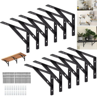 12PCS Heavy Duty Stainless steel L Shaped Wall Mounted Shelf Brackets ...