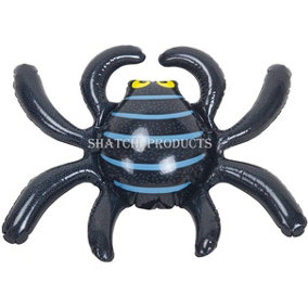 12Pcs Large Inflatable Spider 46cm x 36cm Halloween Decor Party Spooky Black