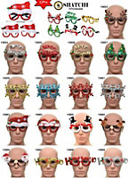 12pcs Novelty Glitter Christmas Glasses Eyewear Christmas Party Props Stocking Fillers Assorted Any 12 Frames