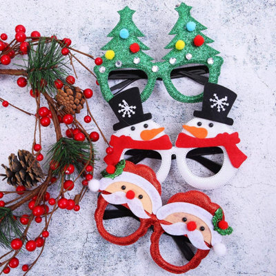 12pcs Novelty Glitter Christmas Glasses Eyewear Christmas Party