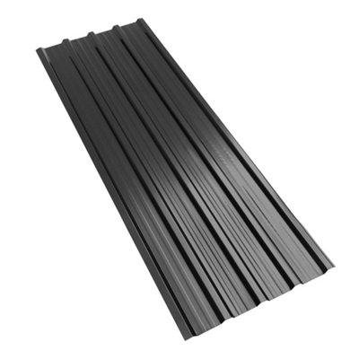 12Pcs/Pack Black Steel Corrugated Roofing Sheets for Garden Sheds 115 x 45cm