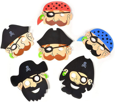 12Pcs Pirate Foam Face Masks - Bright Color Halloween Costume Party Bag Fillers Price Comparisons | Compare The Build