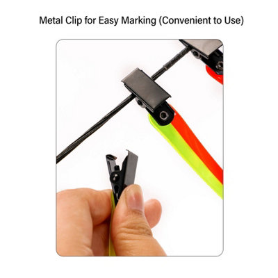 12PCS Reflective Trail Markers with Clips-High Visibility Orange Tree Tacks for Hiking&Hunting