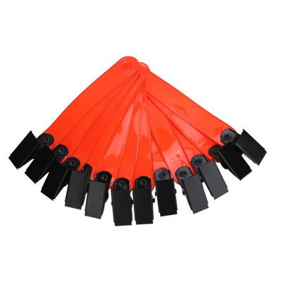 12PCS Reflective Trail Markers with Clips-High Visibility Orange Tree Tacks for Hiking&Hunting