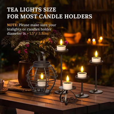 12-Pack Solar Tea Lights – Outdoor Waterproof, Dusk-to-Dawn Sensor, Flickering Warm Amber 1800K, Rechargeable