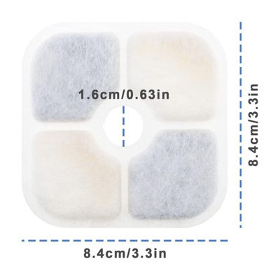 12 Pack Replacement Activated Carbon Filters For Pet Cat Water Fountain – 5x5 Inch