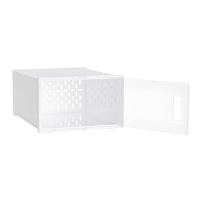 12Pcs Waterproof Plastic Shoe Storage Box Stackable Box Rectangular in White - 6