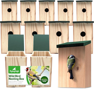 12pcs Wild Bird Nesting Boxes, 21.5 x 12 x 11.5cm, Natural-Look ...