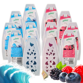 12pk Gel Air Fresheners for Home Pacific Surf & Fresh Berries, Room Fresheners for Home Odour Eliminator, Bathroom Air Freshener