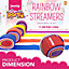 12pk Rainbow Streamers Party Decorations, 2x6pk Crepe Paper Streamer Curtain & Craft, 11 Meters Each Long, Assorted Colours